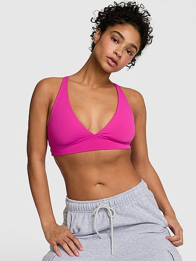 Buy PINK Relay™ Criss-Cross Plunge Sports Bra, Pink Fire - Order