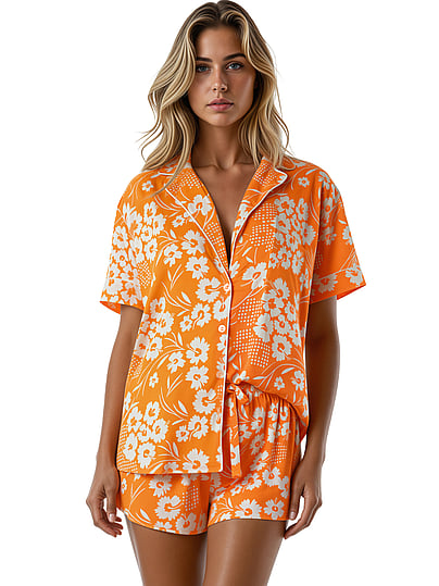 Victoria's Secret Maaji Slumbers Short-sleeve Short Set In Pink