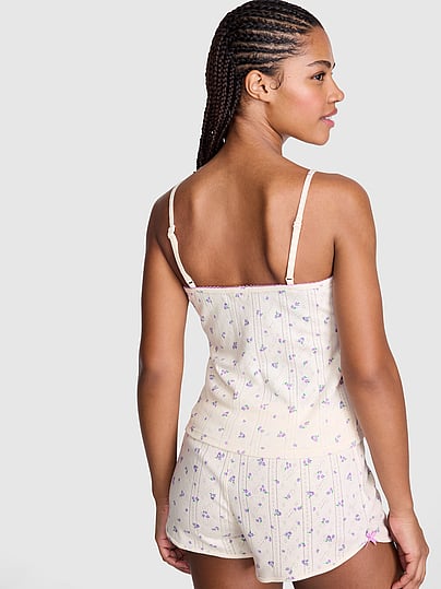 Buy Pointelle Sweetheart Cami, Winter White Ditsy Floral - Order
