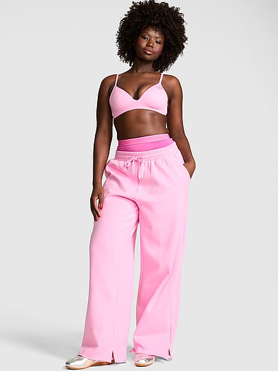 Buy Campus Fleece™ Wide-Leg Split-Hem Sweatpants, Pink Lollipop