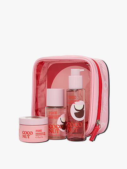 Buy Let's Glow Away Shimmer Travel Set, Coconut - Order Gift Sets
