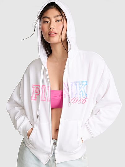 Buy Campus Fleece™ Full-Zip Hoodie, White - Order Hoodies