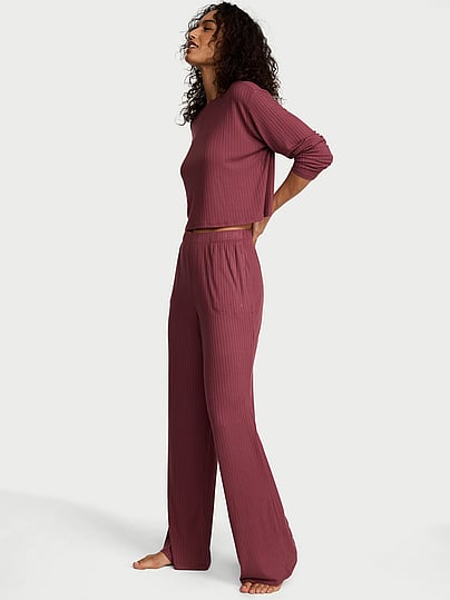 Buy SoSoft™ Modal Wide-Rib Long Lounge Set, Winter Wine - Order
