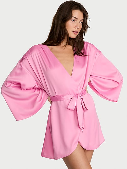 victoria secret satin dressing gown Victoria's Secret Satin Short Women Robe