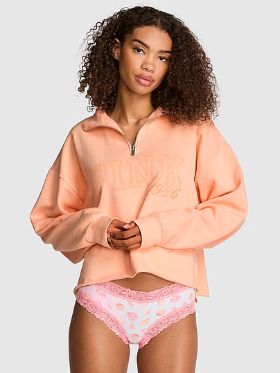 Buy Campus Fleece™ Quarter-Zip Straight-Cut Sweatshirt, Pink