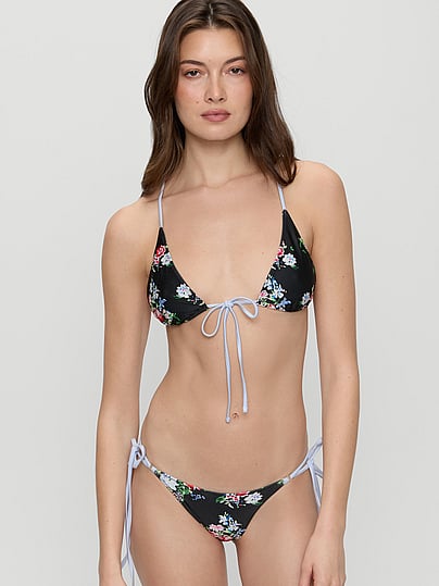 Victoria's Secret Frankies Bikinis June Satin Bikini Top In Floral