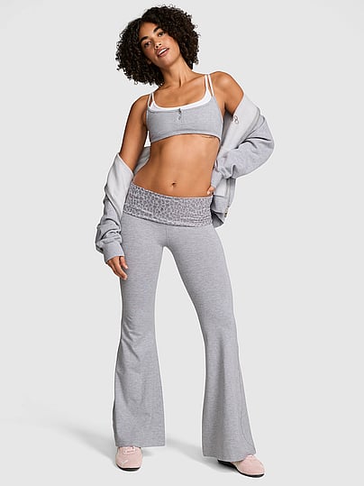 Buy All-Day Cotton™ Foldover Super Flare Leggings, Medium Heather