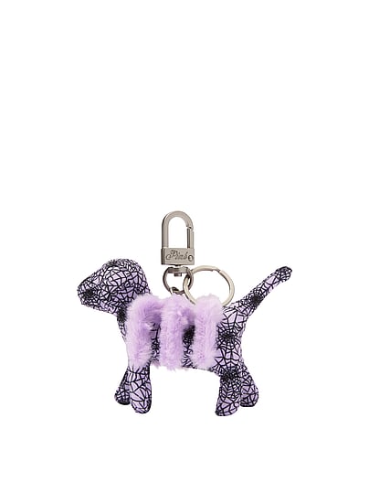 Pink Micro Dog™ Keychain Charm In Animal Print