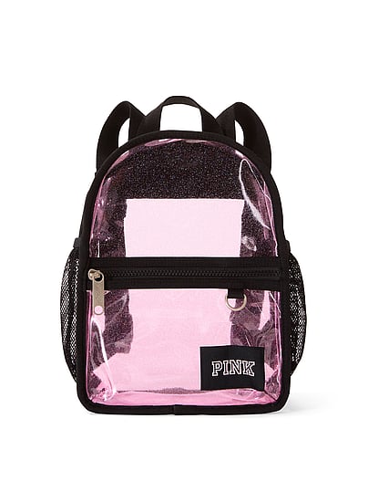 Pink Mini Clear Backpack In Black