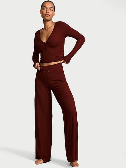 Buy SoSoft™ Modal Ultra-Fine Henley Top & Pant Set, Wild