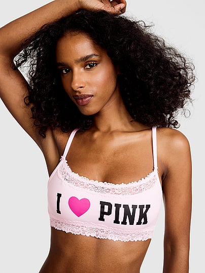 Buy Cotton Unlined Lace-Trim Scoop Bralette, Wild Green 