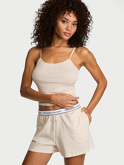 Buy 100% Cotton Cami & Short Set, Black - Order Pajamas Sets