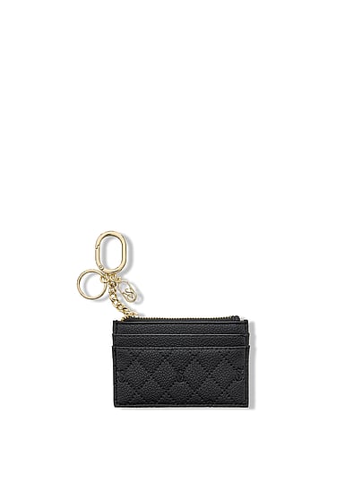 Victoria's Secret Classic Card Case Keychain In Black