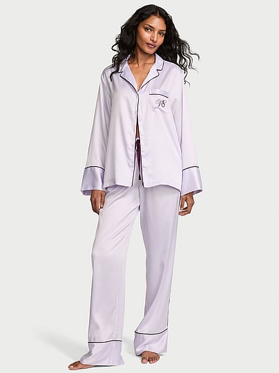 Buy Signature Satin Long Pajama Set, Marzipan Leopard - Order