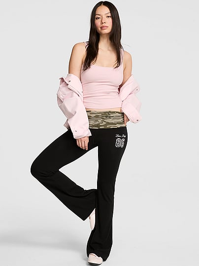 Buy All-Day Cotton™ Foldover Flare Leggings, Black Camo - Order