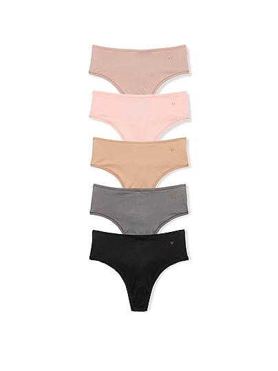 Victoria's Secret Love Cloud 5-pack Mid-rise Thong Panties In Print