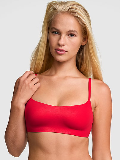 Pink Marshmallow Lightly Lined Wireless Comfy Bra In Red