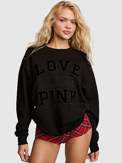 Pink Campus Fleece™ Crew Sweatshirt In Black