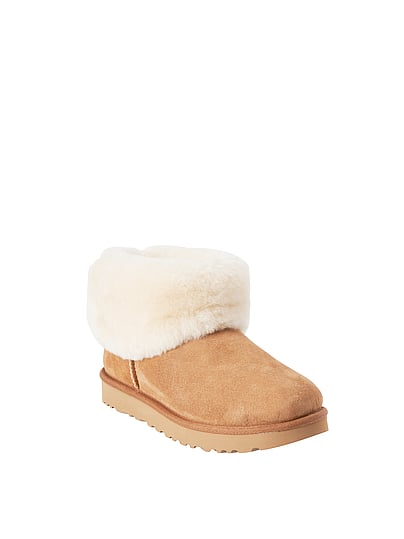 peach mini fluff uggs