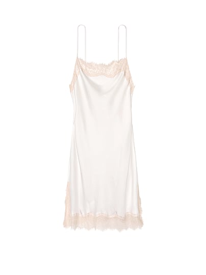 white lace slip dress