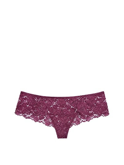 New VICTORIA/'S SECRET Pink Floral Lace Thong Tanga Panties