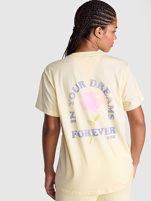 T-shirt Victoria's Secret Rose à Applique Fleur – Neuf Avec étiquette