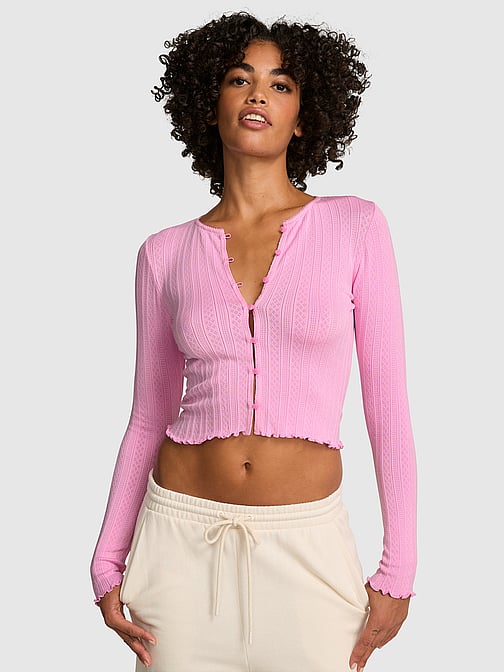 Sweaters & Cardigans - Cable Knit, V-Neck | PINK