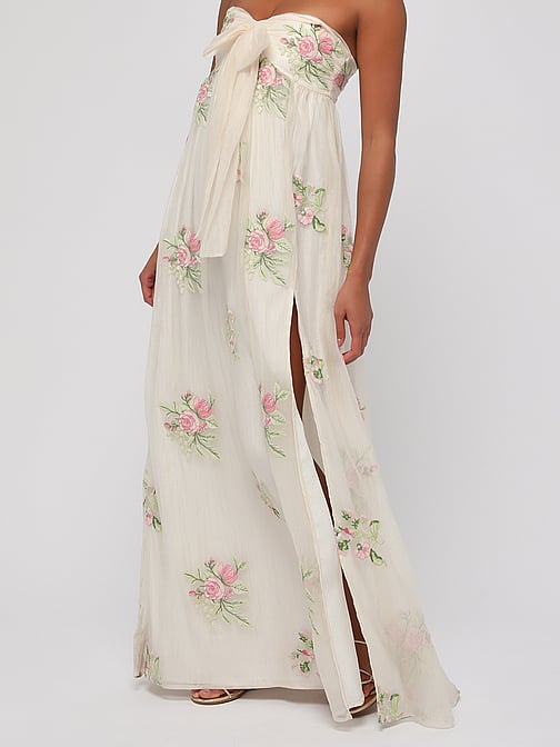 victoria secret white beach dresses Teal Green Floral Caftan Maxi Dress – Elegant Boho Kaftan main image 1