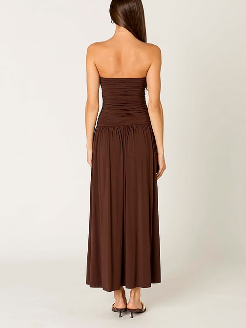 victoria secret brown dress Ganache Brown Maxi Feathersoft Essentials Slip Dress