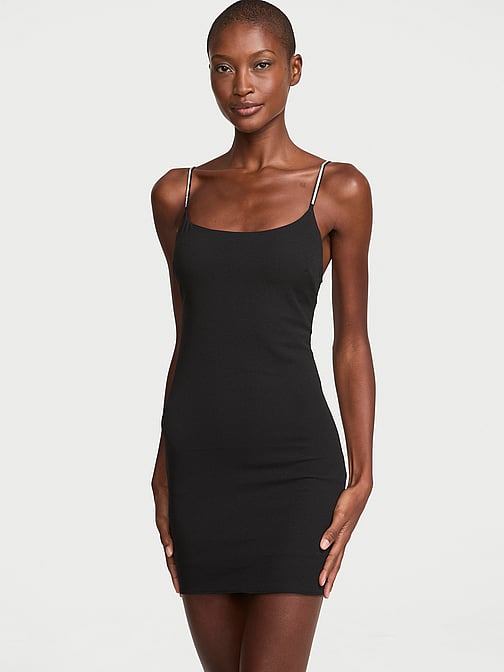 victoria secret slip dress Buy Modal Soft & Lace Trim Straight-Neck Dress, Black - Order Slips online Side slits 1980s Vintage Victorias Secret Gold