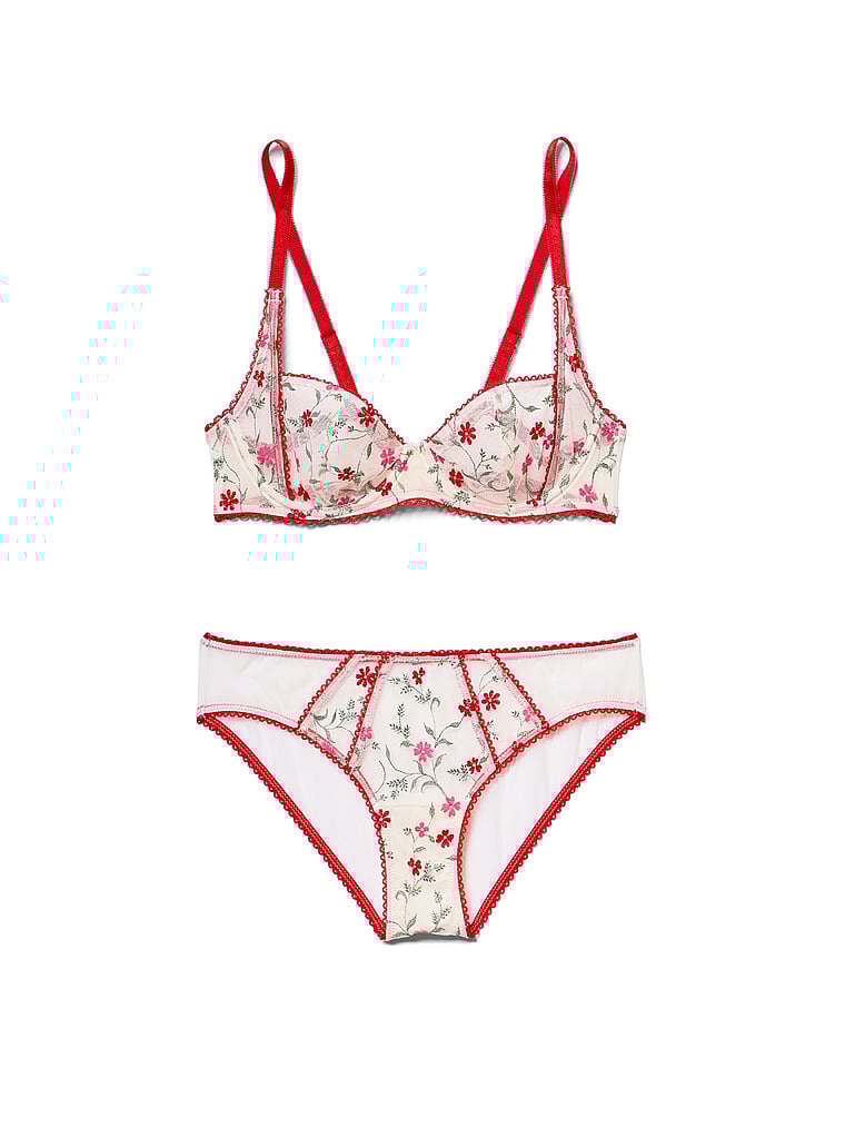 Victoria's Secret, Adore Me Rosa Balconette Bra, Blooming Vines Red, offModelFront, 4 of 4
