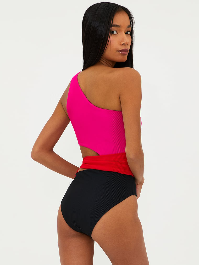 Victoria's Secret, Beach Riot Carlie One-Piece Suit, Glacier Color Block, onModelBack, 2 of 2