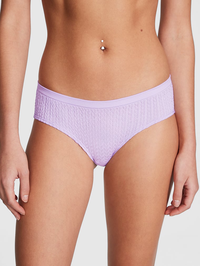 PINK Seamless Hipster Panty, Pastel Lilac, onModelFront, 1 of 4 Scarlett is 5'11" and wears Small