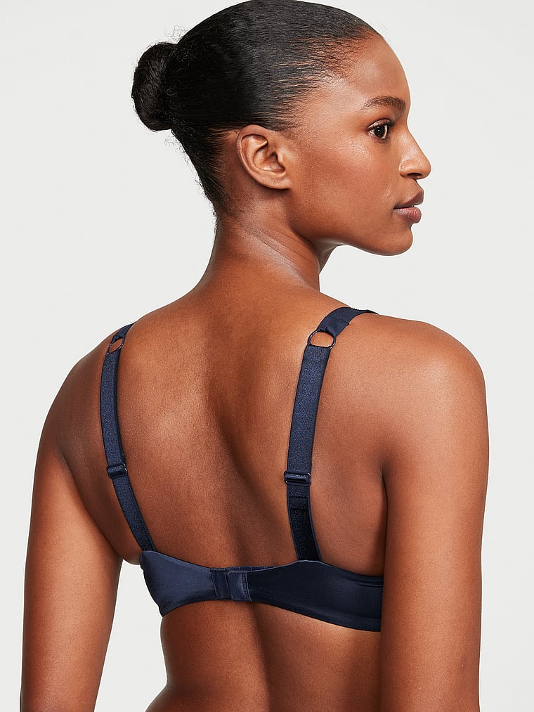 Victoria's Secret, Very Sexy Shine Strap Push-Up Bra, Noir Navy, onModelBack, 2 of 4 Tsheca  is 5'9" and wears 34B or Small