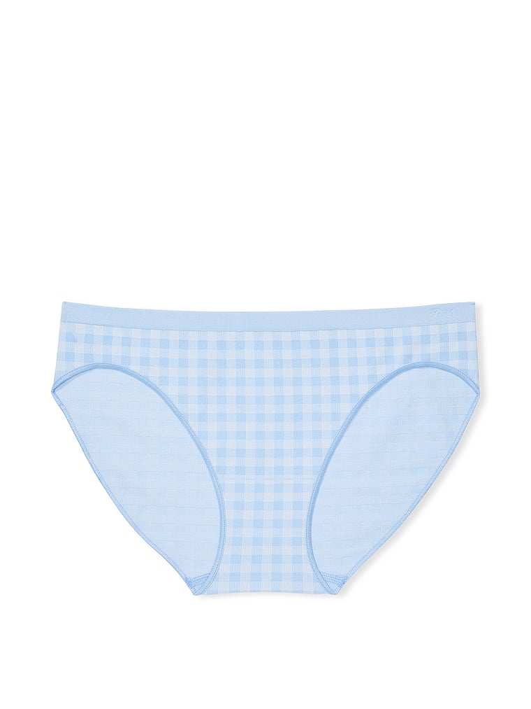 PINK Seamless Bikini Panty, Harbor Blue, offModelFront, 3 of 3