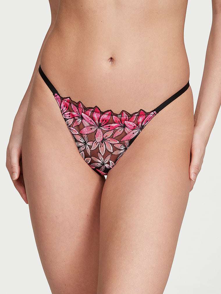 Buy Floral Embroidered Thong Panty - Order Panties online 5000009363 - Victorias Secret US