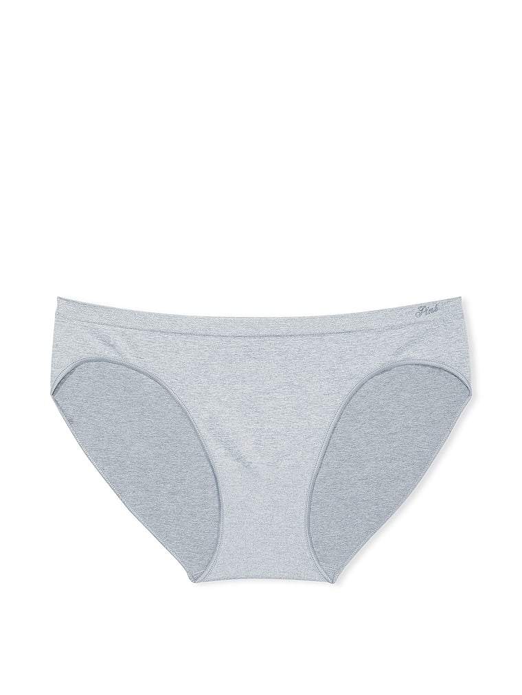 PINK Seamless Bikini Panty, Grey Oasis, offModelFront, 3 of 3