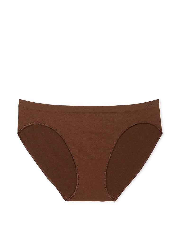 PINK Seamless Bikini Panty, Ganache, offModelFront, 3 of 3