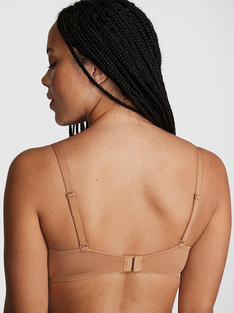 PINK Wear Everywhere Wear Everywhere Push-Up Bra, Toffee, onModelBack, 2 of 3 Eden is 5'8" and wears 34DD (E) or Large