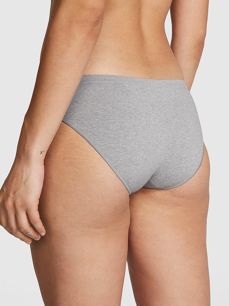 PINK Seamless Bikini Panty, Grey Oasis, onModelBack, 2 of 3 Jocelyn is 5'8" and wears Small