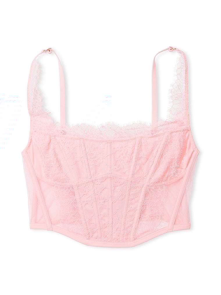 Victoria's Secret, Dream Angels Lace Corset Top, offModelFront, 4 of 4