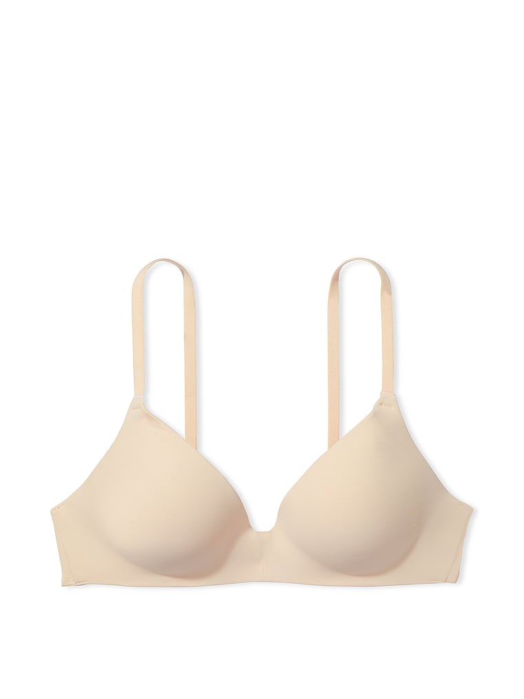 PINK Wear Everywhere Wear Everywhere Push-Up Wireless Bra, Marzipan, offModelFront, 3 of 3