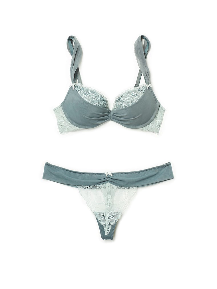 Victoria's Secret, Adore Me Clairabelle Thong Panty, Silver Blue, offModelBack, 2 of 2