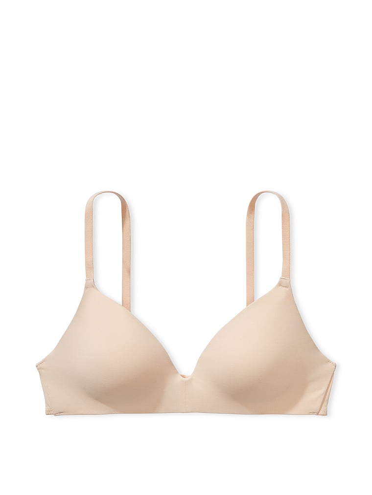PINK Wear Everywhere Wear Everywhere™ Lightly Lined Wireless Bra, Marzipan, offModelFront, 3 of 3