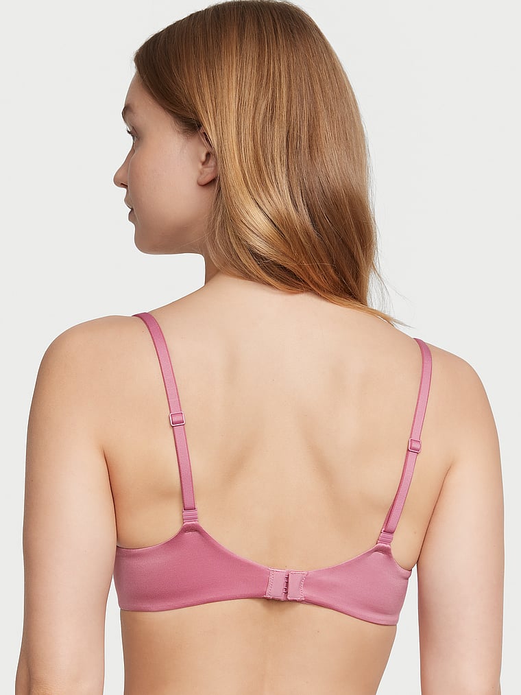 Victoria's Secret, Body by Victoria Lightly Lined Full-Coverage Lace-Trim Bra, Dusk Mauve, onModelBack, 2 of 4 Lotta is 5'10" and wears 34B or Small
