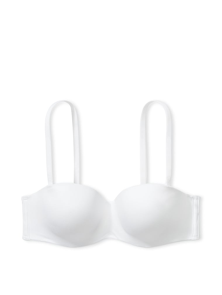 Victoria's Secret, Body by Victoria Lightly Lined Smooth Strapless Bra, White, offModelFront, 3 of 4