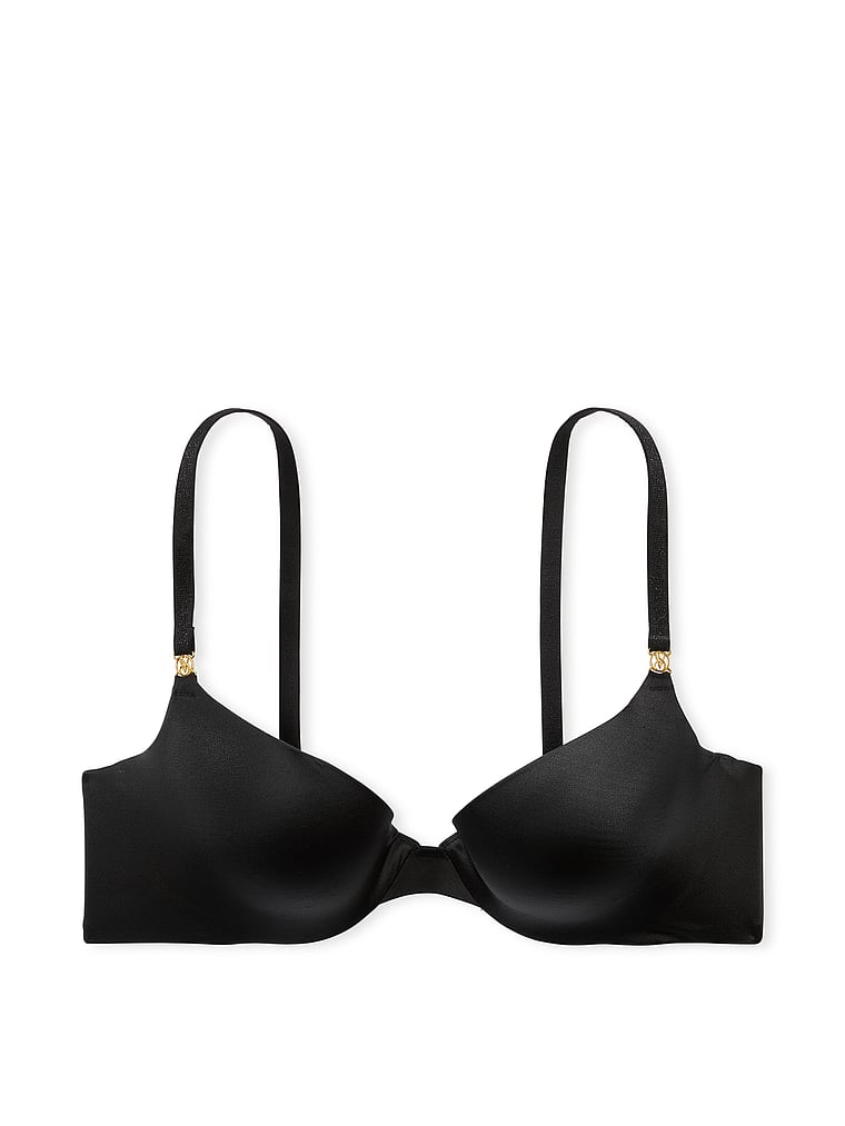 Victoria's Secret, Very Sexy Icon by Victoria's Secret Smooth Push-Up Demi Bra, Black, offModelFront, 3 of 3