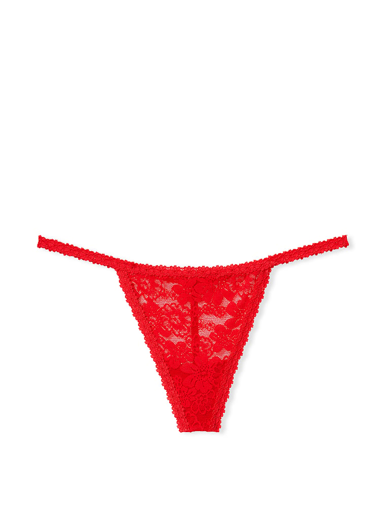  Victoria's Secret Very Sexy Rose and Bows V-String Panty Color  Red Size X-Small New : Clothing, Shoes & Jewelry