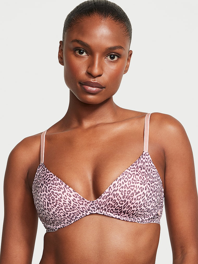 Victoria’s Secret push up strapless bra pink and cheetah