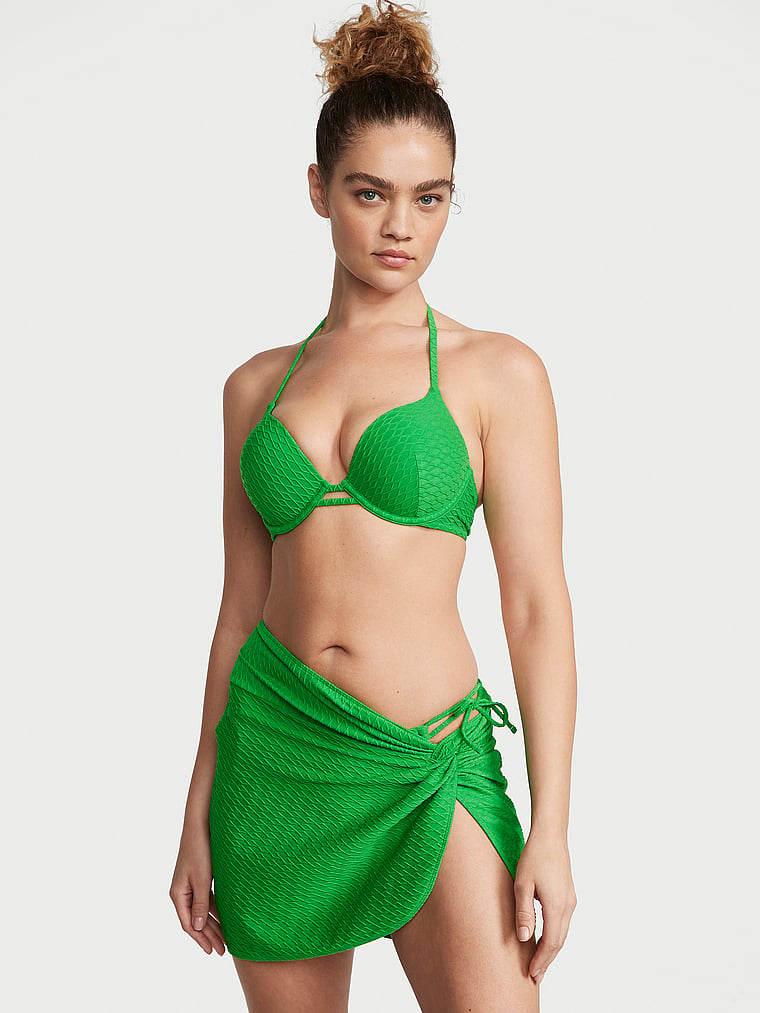 Bikini Push-up Victoria's Secret - Motif Serpent, Taille M, Vert, Soutien Armé Et Bottoms Bikini